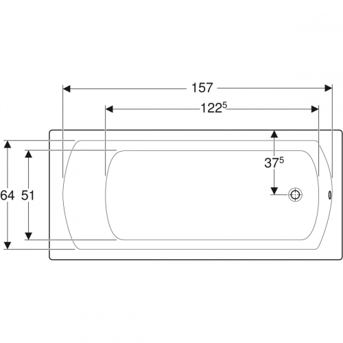 Geberit Perfect 170x75 cm egyenes fürdőkád lábakkal, fehér 554.073.01.1