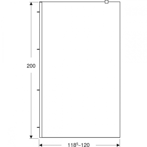 Geberit GEO 120 Walk-in fix oldalfal, ezüstözött 560.159.00.2