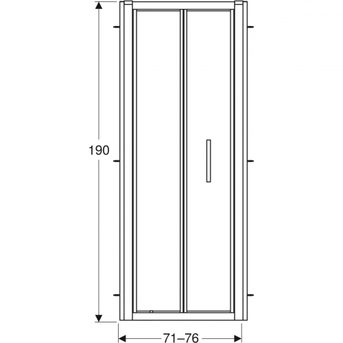 Geberit GEO 71-76 cm összecsukható ajtó, ezüstözött 560.106.00.2