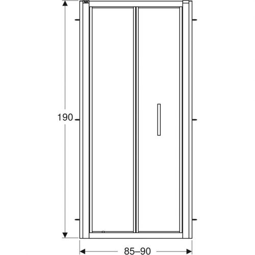 Geberit GEO 85-90 cm összecsukható ajtó, ezüstözött 560.126.00.2