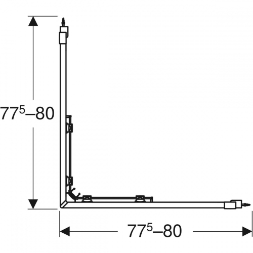 Geberit GEO 80x80 szögletes zuhanykabin, ezüstözött 560.112.00.2