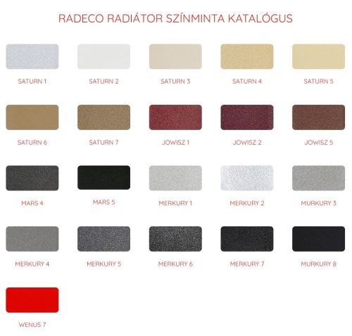 Radeco BORA 1800/17 design fürdőszobai radiátor (1800x410 mm, színes)