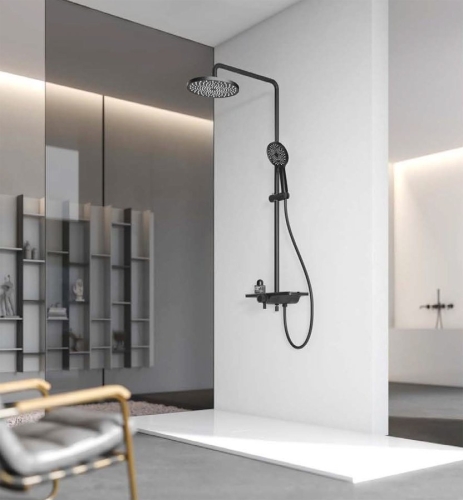 Sapho AQUALINE ARONA zuhanyrendszer kádtöltővel, matt fekete SL210B