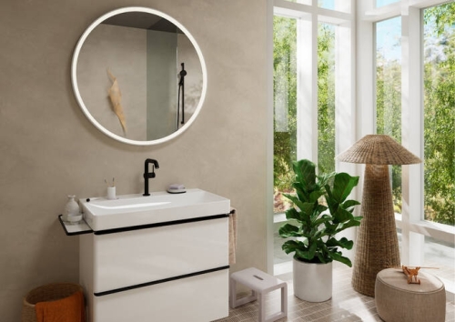 Hansgrohe Tecturis S egykaros mosdócsaptelep Fine 210, elforgatható kifolyóval, CoolStart EcoSmart+, Push-open lefolyógarnitúrával, matt fekete 73360670