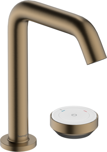 Hansgrohe Tecturis S 2-lyukú mosdócsaptelep 150, CoolStart EcoSmart+, lefolyógarnitúrával, szálcsiszolt bronz 73353140
