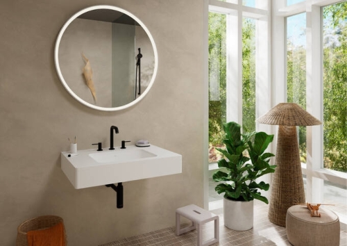 Hansgrohe Tecturis S 3-lyukú mosdócsaptelep 150 EcoSmart+, Push-open lefolyógarnitúrával, matt fekete 73330670