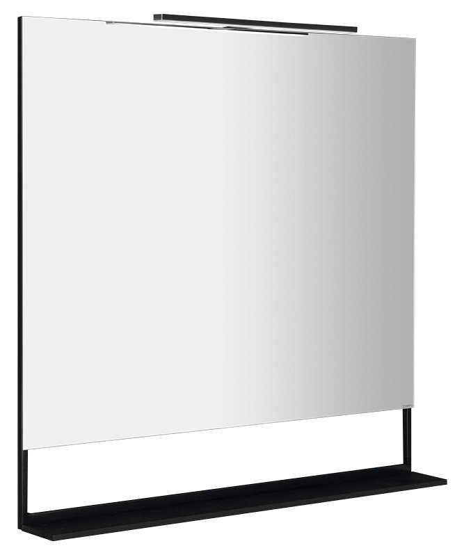 Sapho ERUPTA 100x80 cm tükör MDF polccal és LED világítással, matt fekete ERU340
