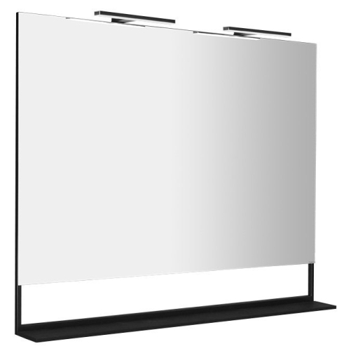 Sapho ERUPTA 120x80 cm tükör MDF polccal és LED világítással, matt fekete ERU345