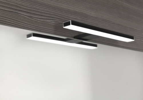 Sapho ERUPTA 120x80 cm tükör MDF polccal és LED világítással, matt fekete ERU345