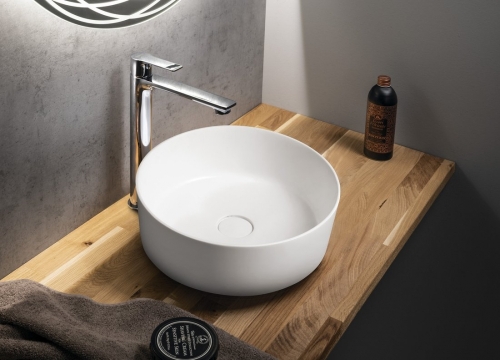 Sapho THIN 38 Rockstone pultra szerelhető mosdó, matt fehér WN548