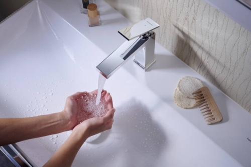 Hansgrohe Tecturis E egykaros mosdócsaptelep 110, CoolStart EcoSmart+, lefolyógarnitúra nélkül, króm 73012000