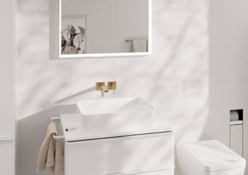 Hansgrohe Tecturis E egykaros falsík alatti mosdócsaptelep, 22.5cm-es kifolyóval EcoSmart+, szálcsiszolt bronz 73051140