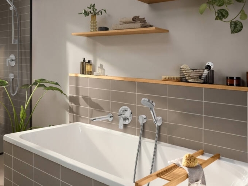 Hansgrohe Rebris E egykaros kádcsaptelep falsík alatti szereléshez beépített biztonsági kombinációval, iBox alaptesthez, króm 72469000