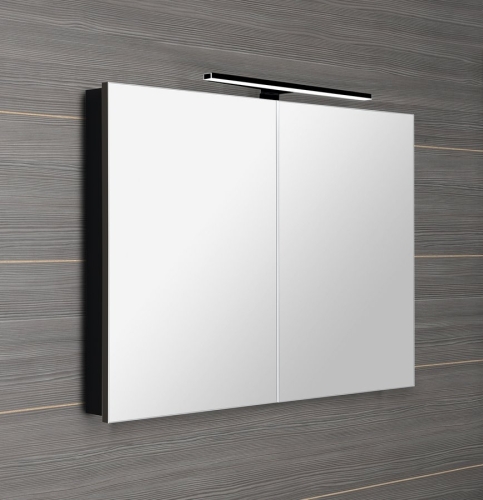 Sapho GRETA 100x70 cm tükrösszekrény LED világítással, matt fekete GT105-0035