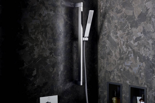 Hansgrohe Unica E Puro 65 cm fali zuhanyrúd könnyen csúsztatható kézizuhanytartóval, króm 24404000