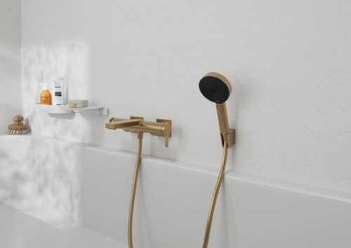 Hansgrohe Pulsify Select S kézizuhany 105, 3 jet Relaxation EcoSmart, szálcsiszolt bronz 24111140