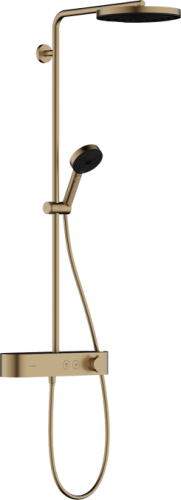 Hansgrohe Pulsify Showerpipe 260, 1 jet Ecosmart és ShowerTablet Select 400 szálcsiszolt bronz 24221140