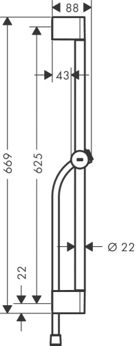 Hansgrohe Unica Zuhanyrúd Pulsify 65cm, toló csúszkával és zuhanytömlővel, matt fehér 24400700