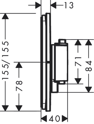 Hansgrohe ShowerSelect Comfort E Falsík alatti termosztát, 1 funkciós, matt fehér 15571700