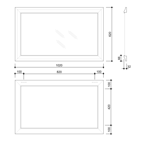 Sapho AMBIENTE 62x102 cm tükör fa kerettel, antik bronz NL701