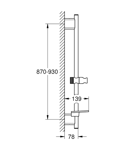 Grohe Rainshower SmartActive 900 mm zuhanyrúd, phantom black 22125KF0