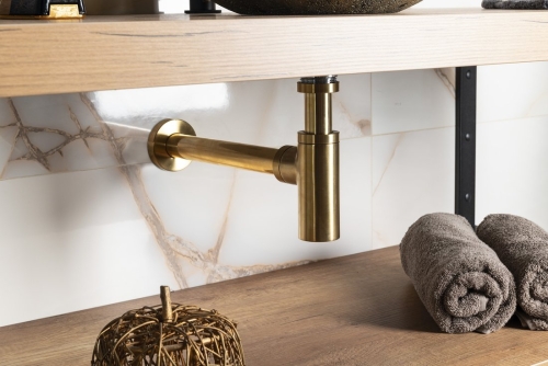 Sapho mosdószifon, matt arany SI519