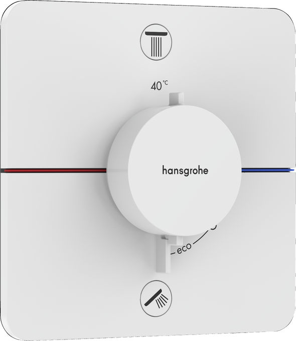 Hansgrohe ShowerSelect Comfort Q Falsík alatti termosztát, 2 funkciós, beépített biztonsági kombinációval EN1717, matt fehér 15586700