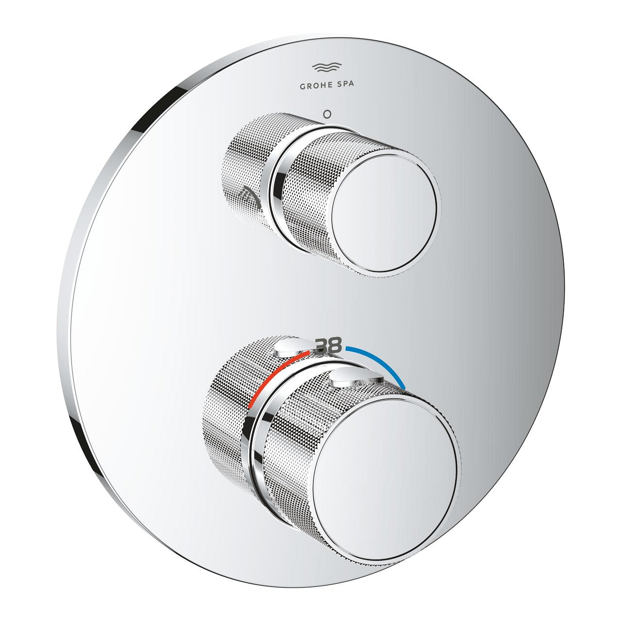 Grohe Atrio Private Collection termosztatikus zuhanycsaptelep 2 kimenethez, beépített elzáró/váltó szeleppel, gombbal, króm 24396000