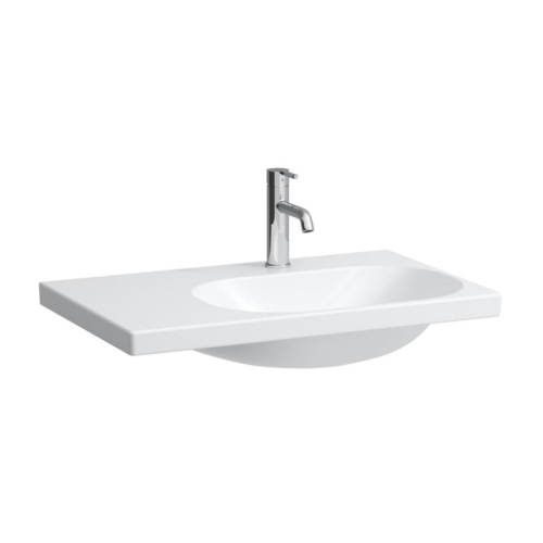 Laufen Lua aszimmetrikus mosdó bal oldali pulttal 75x46 cm túlfolyó nélkül LCC felülettel H8170854001111