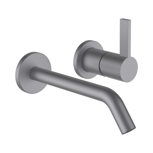 Laufen KARTELL BY LAUFEN egykaros fali mosdó csaptelep leeresztő nélkül, szálhúzott rozsdamentes acél H3113360901201