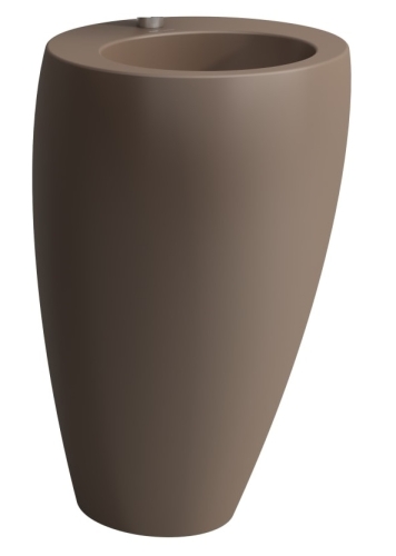 Laufen ILBAGNOALESSI ONE szabadonálló mosdó 52x53 cm csaplyuk nélkül natt kávé H8119711881091