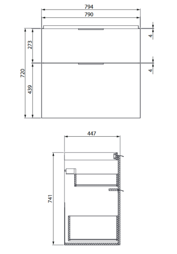 Cersanit City 80-as mosdótartó szekrény, fényes fehér S584-018-DSM