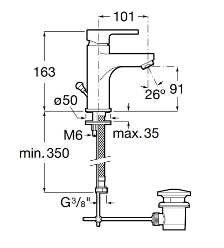 Roca Arola ColdStart mosdó csaptelep, króm A5A306AC0K