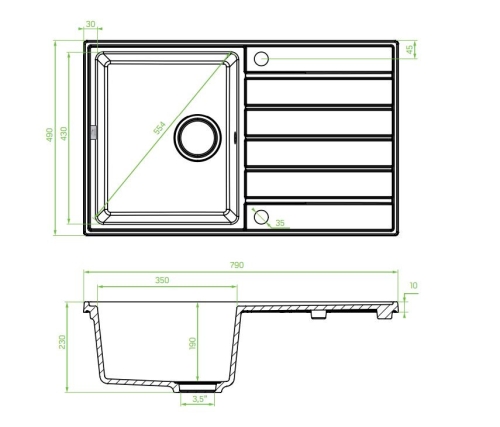 Laveo MARGARITA egymedencés csepptálcás gránit mosogató, bézs SRM_411T