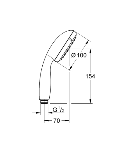 Grohe Vitalio Start 100 Kézizuhany, 2 féle vízsugárral, matt fekete 279462430