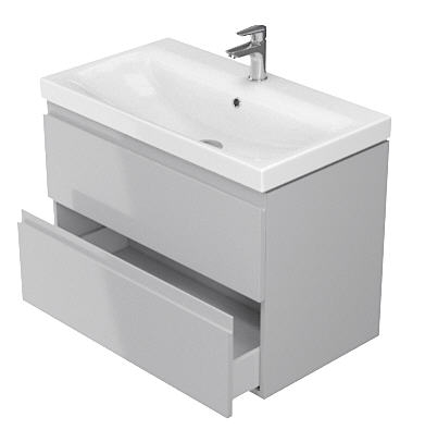 Cersanit Moduo 80-as fürdőszobaszekrény lapraszerelt (mosdó nélkül), szürke S590-007-DSM