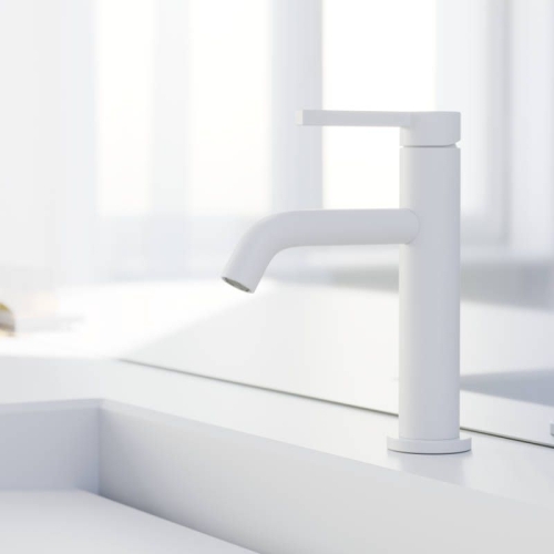 Kludi Nova Fonte Pura 100 mosdó csaptelep push-open leeresztővel Eco, matt fehér 202895315