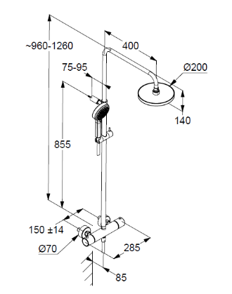 Kludi sDIVE DSS termosztátos zuhanyrendszer 3s 6807905-00
