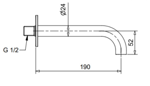 BUGNATESE Minimal kifolyószár 19 cm, matt fehér 19319BI