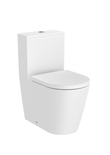Roca Inspira Round Compact falra tolható Rimless monoblokkos wc csésze, matt fehér A342529620