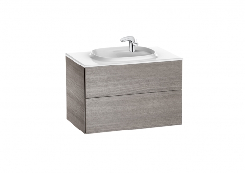 Roca Beyond 80 cm fürdőszoba bútor mosdóval, texturált tölgy A851357402