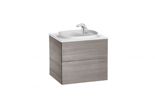 Roca Beyond 60 cm fürdőszoba bútor mosdóval, texturált tölgy A851356402