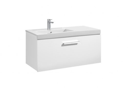 Roca Prisma 90 cm fürdőszoba bútor balos mosdóval, fényes fehér A855946806