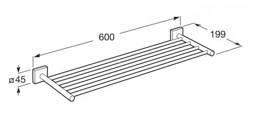 Roca Cubica 60 cm törölközőtartó polc, króm A816825001