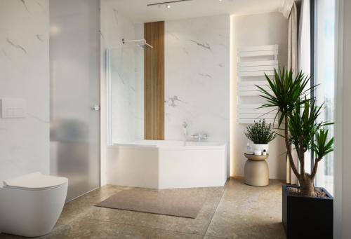 M-Acryl Venus 140x90 cm aszimmetrikus kád kádlábbal, balos 12573