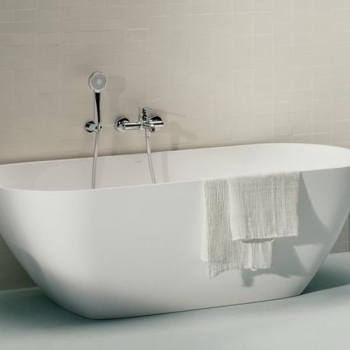 Laufen Lua egykaros kádtöltő csaptelep zuhanyszettel, króm H3210810041311