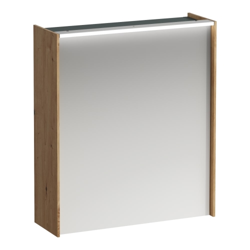 Laufen Lani 60 cm-es tükrös szekrény led világítással bal oldali zsanér, vad tölgy H4037311122671