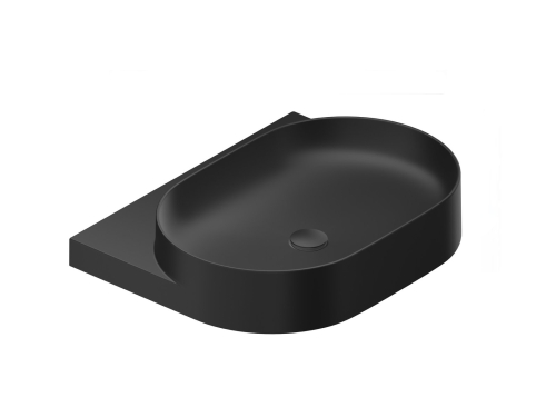 Ravak Yard 60 cm kerámia mosdó csaplyuk nélkül, matt fekete XJX0D060000