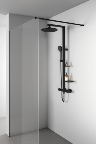 Ideal Standard Ceratherm Alu+ termosztátos zuhanyrendszer, silk black BD583XG