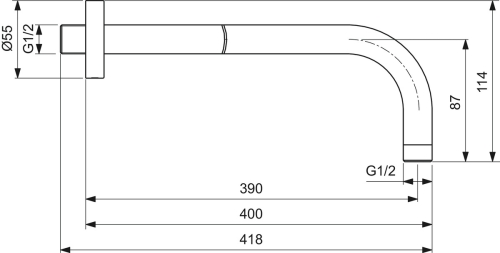 Ideal Standard Idealrain L1 40 cm-es fali zuhanykar, króm B9445AA